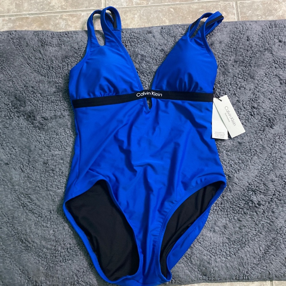 NWT blue calvin klein one piece swimsuit